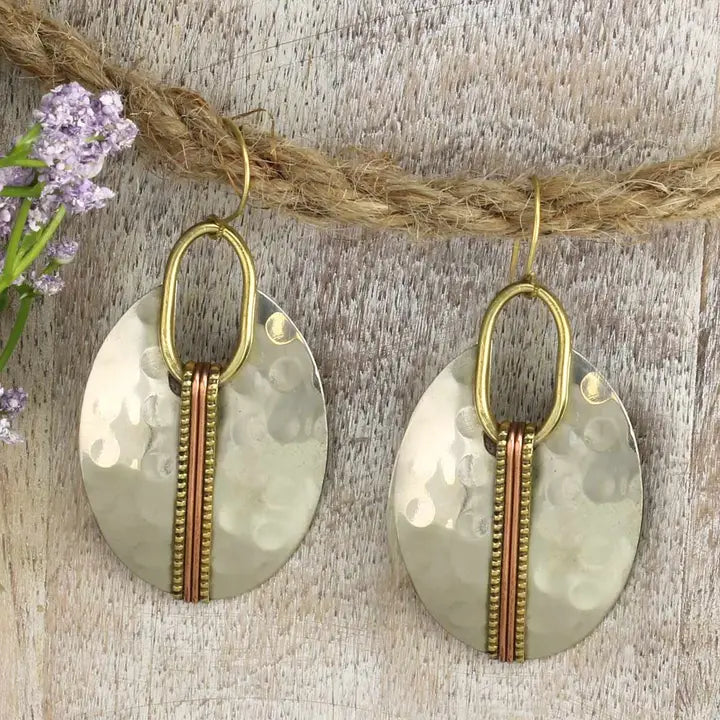 Hammered Silver Earrings