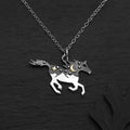 Sterling Silver Horse with Bronze Moon Necklace