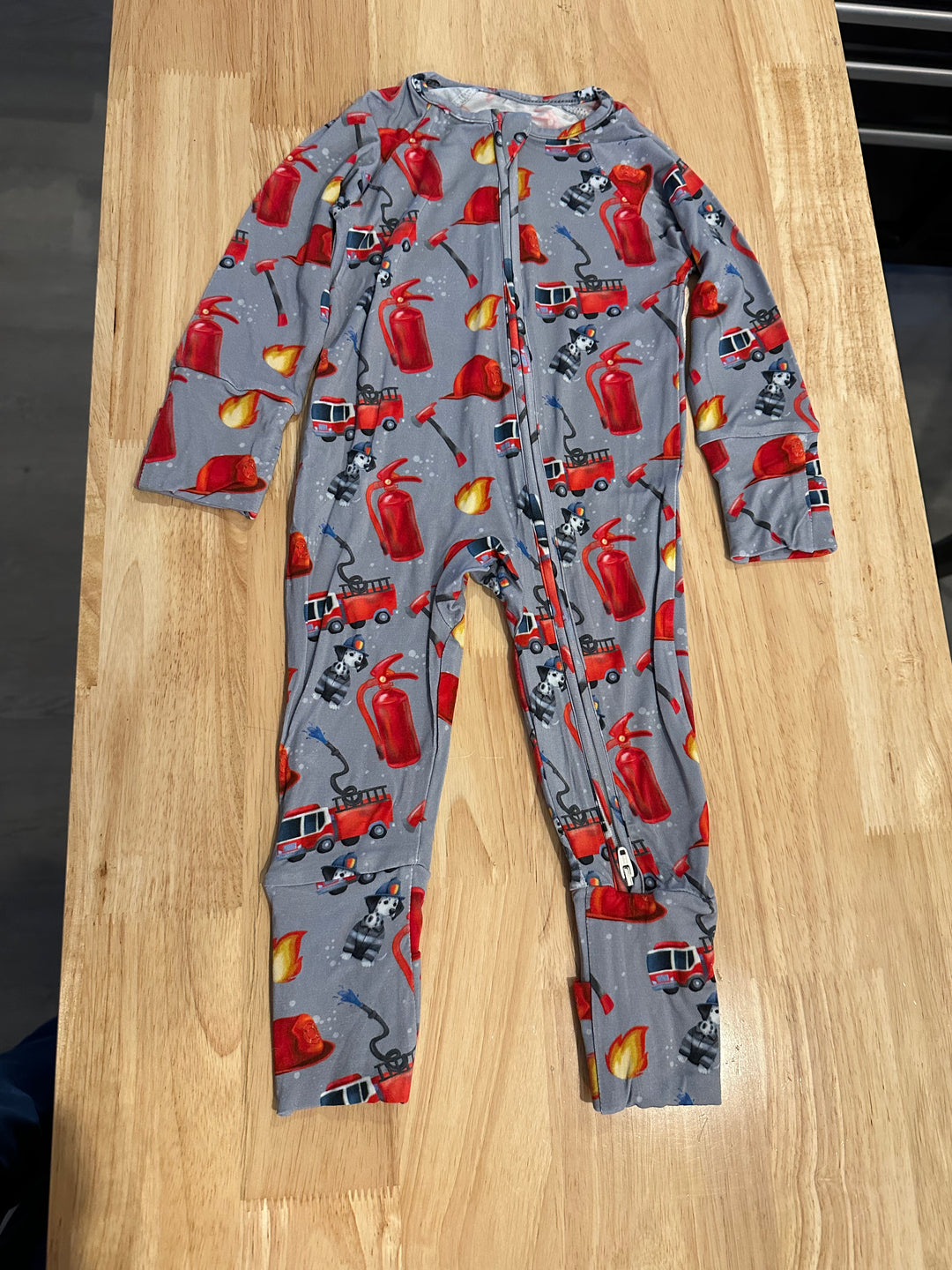 Firefighting Dalmation Zipper Footie