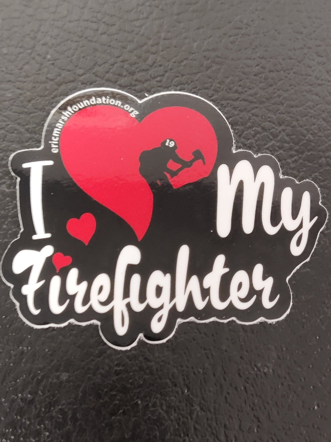 I Love My Firefighter Red Heart - Sticker