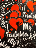 I Love My Firefighter Sticker Red