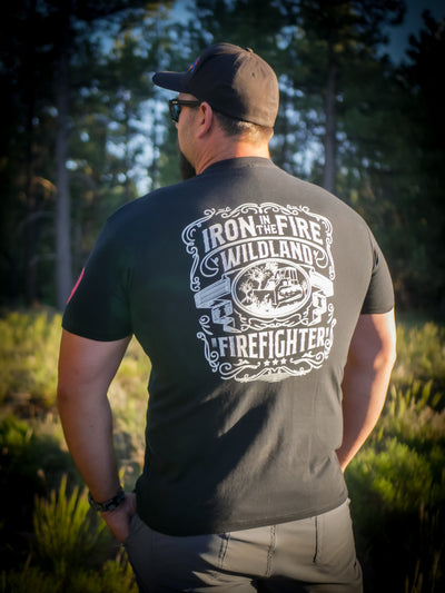"Iron in the Fire" Black T-shirt (Old Whisky Design)