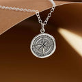 Sterling Silver Wax Seal Compass Necklace