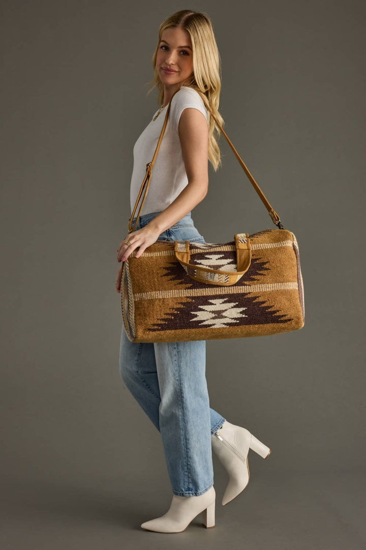 Tan, Brown & Cream Western Duffel