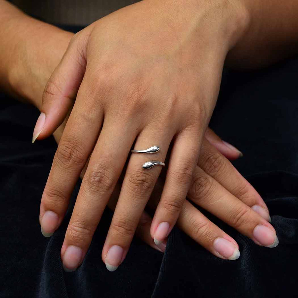 Sterling Silver Adjustable Teardrop Rings