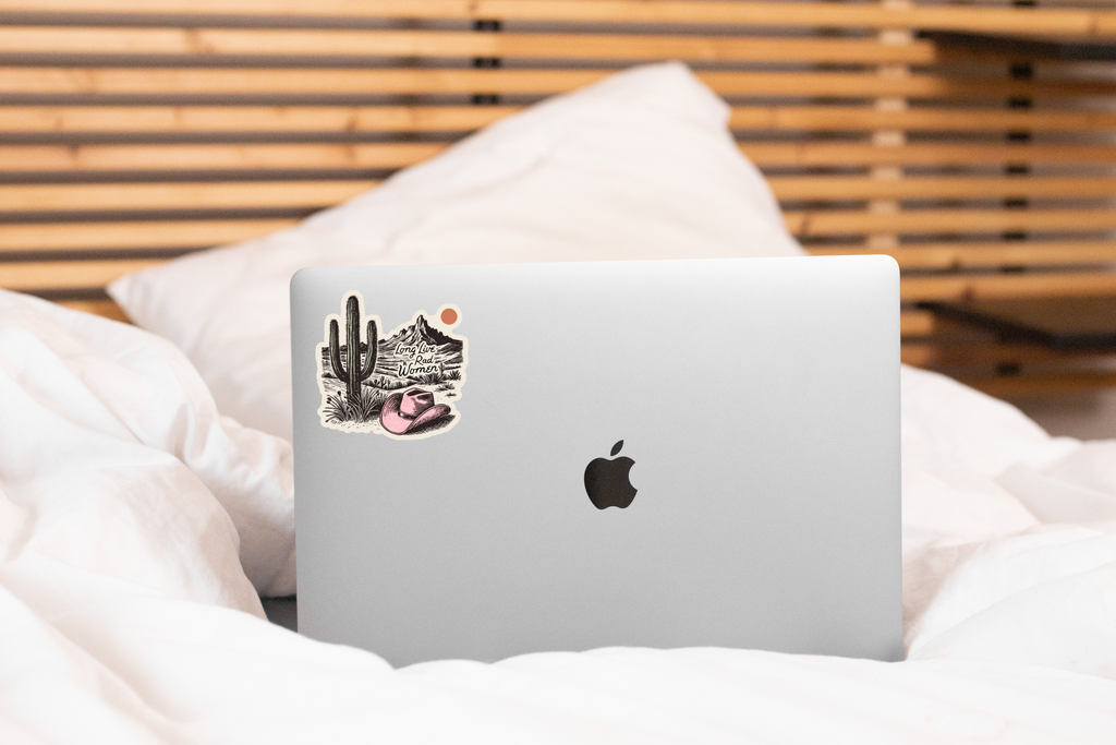 Long Live Rad Women Sticker - cowgirl, west, pink, cactus
