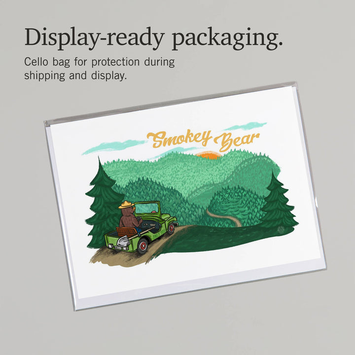 GREETING CARD Smokey Bear Driving
