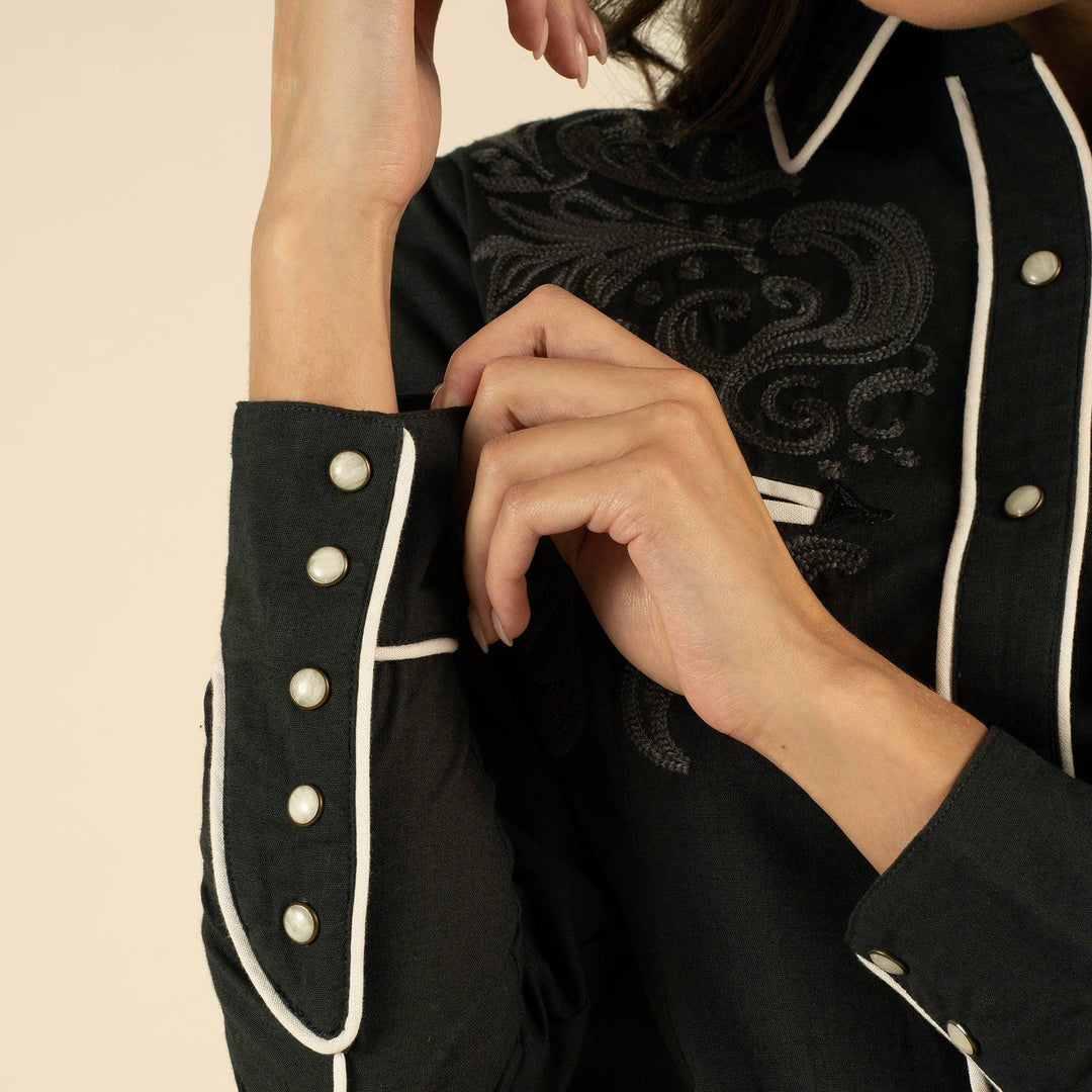 Calamity Pearl Snap Long Sleeve Shirt