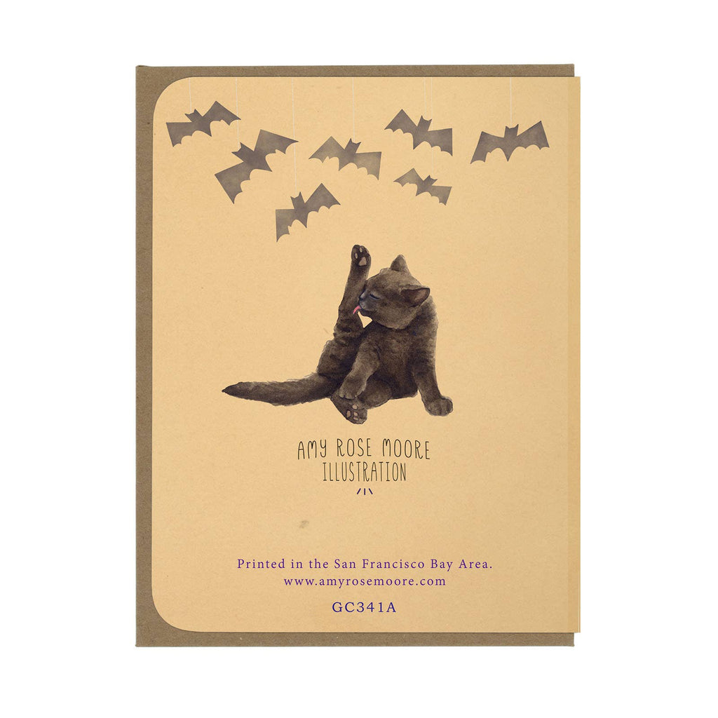 Happy Spooky Season - Black Cats and Bats - Greeting Card