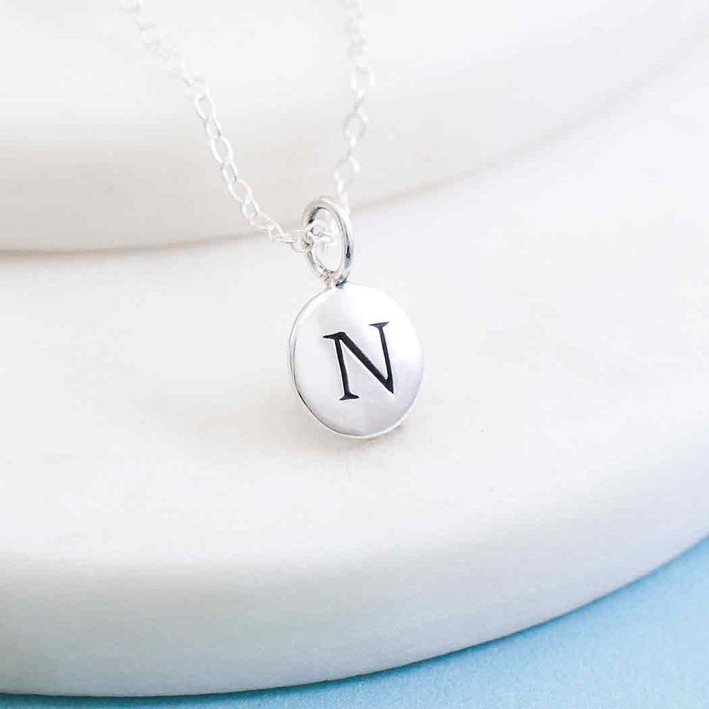 Sterling Silver Initial Charm Necklace
