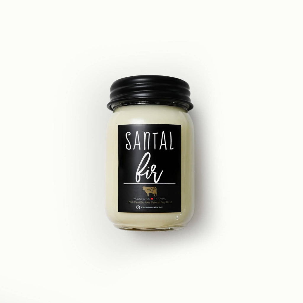 13 oz Mason Jar Candle: Santal Fir