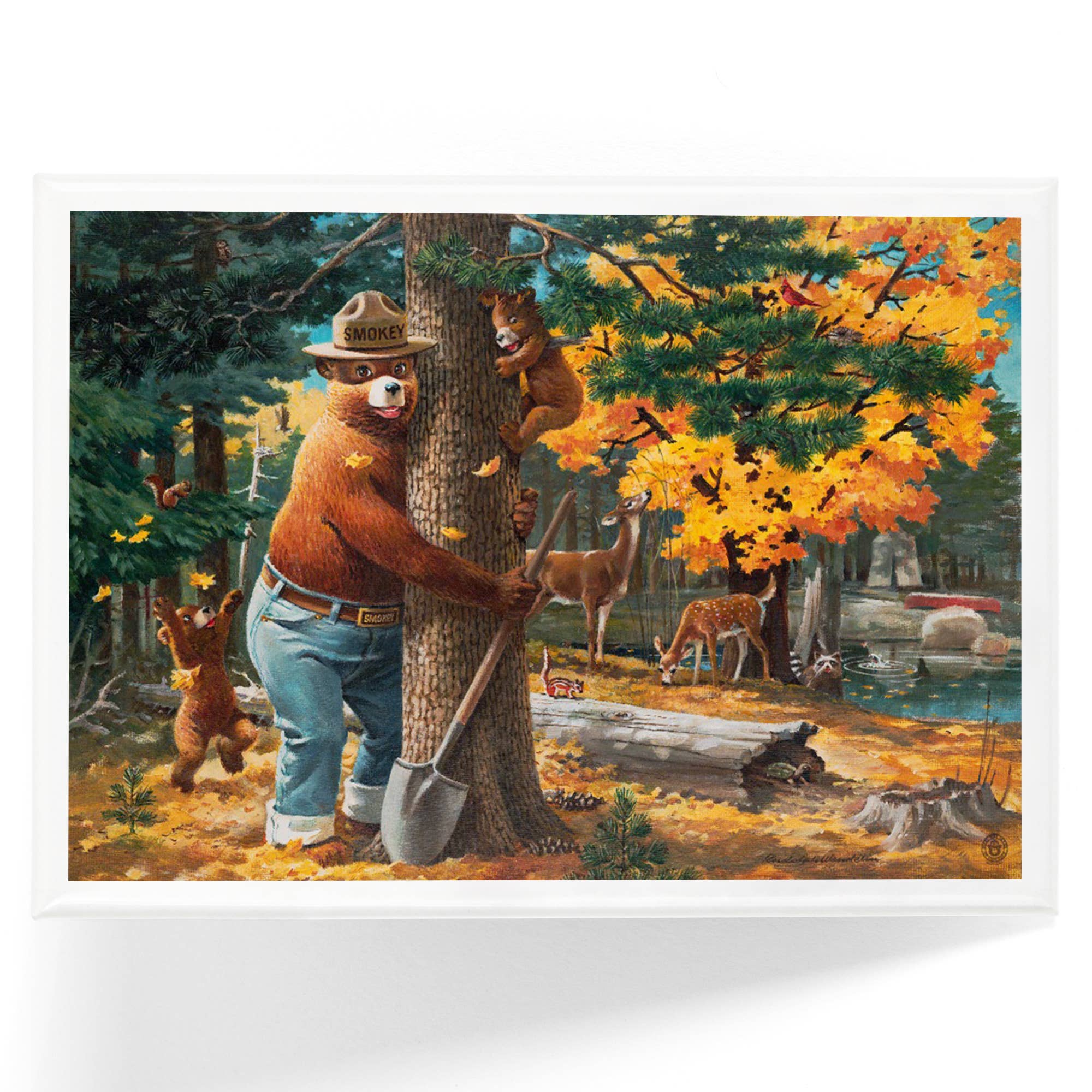 MAGNET Smokey Bear, Hugging Tree
