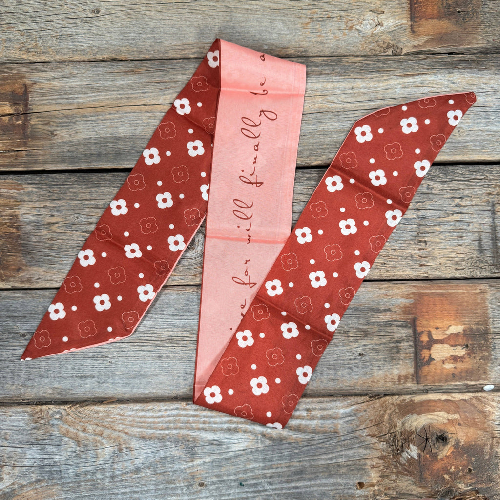 Burgundy Western Skinny Mini Wild Rag Scarf / Cowgirl Necktie  #TW125