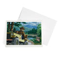 GREETING CARD Smokey Bear Leaving in SUV Vintage Poster