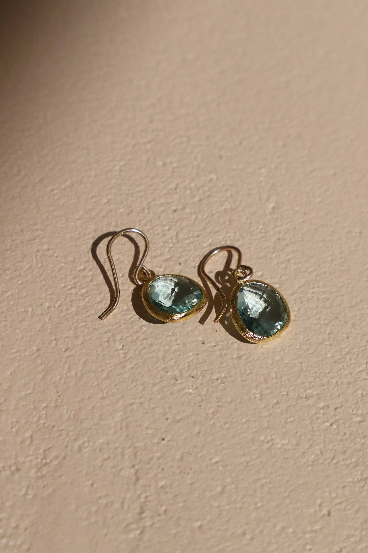 MEDIUM AQUAMARINE BEZEL EARRINGS