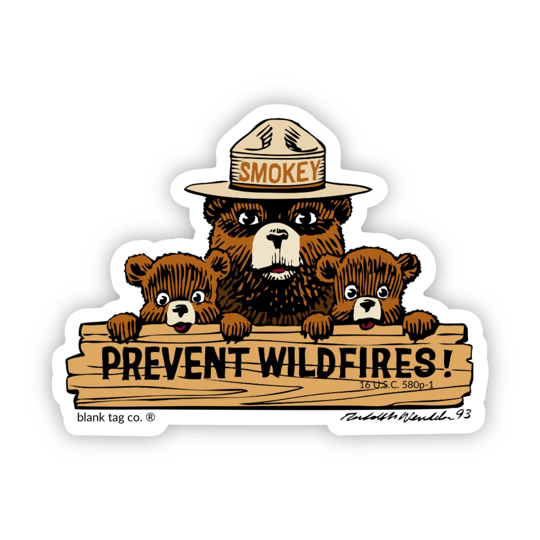 Smokey Bear® Waterproof Sticker - Classic