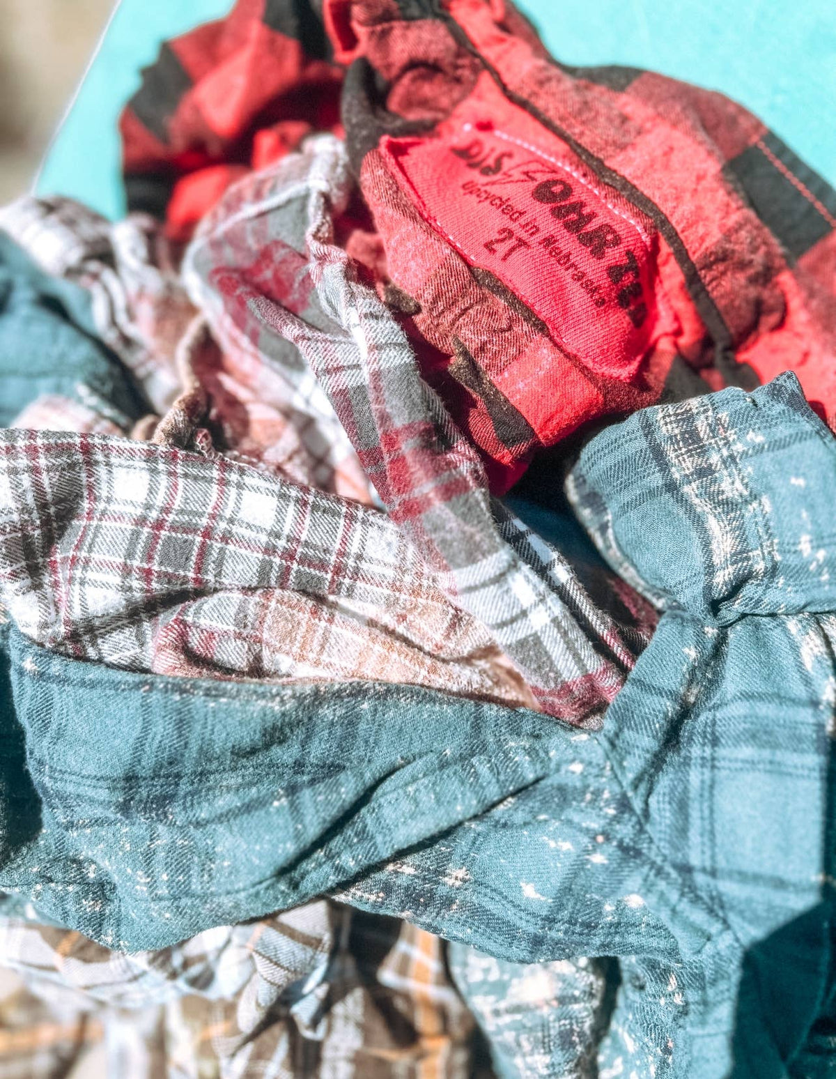 Toddler Upcycled bleached flannels
