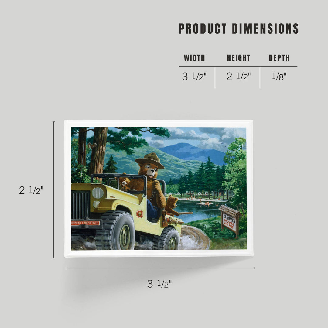MAGNET Smokey Bear Leaving in SUV Vintage Poster