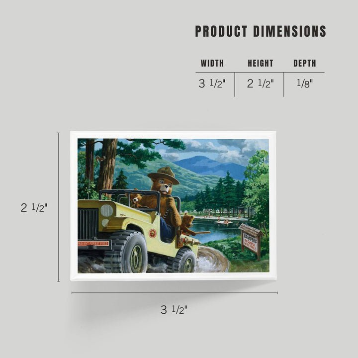 MAGNET Smokey Bear Leaving in SUV Vintage Poster