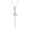 Sterling Silver Sword Necklace with Bronze Handle