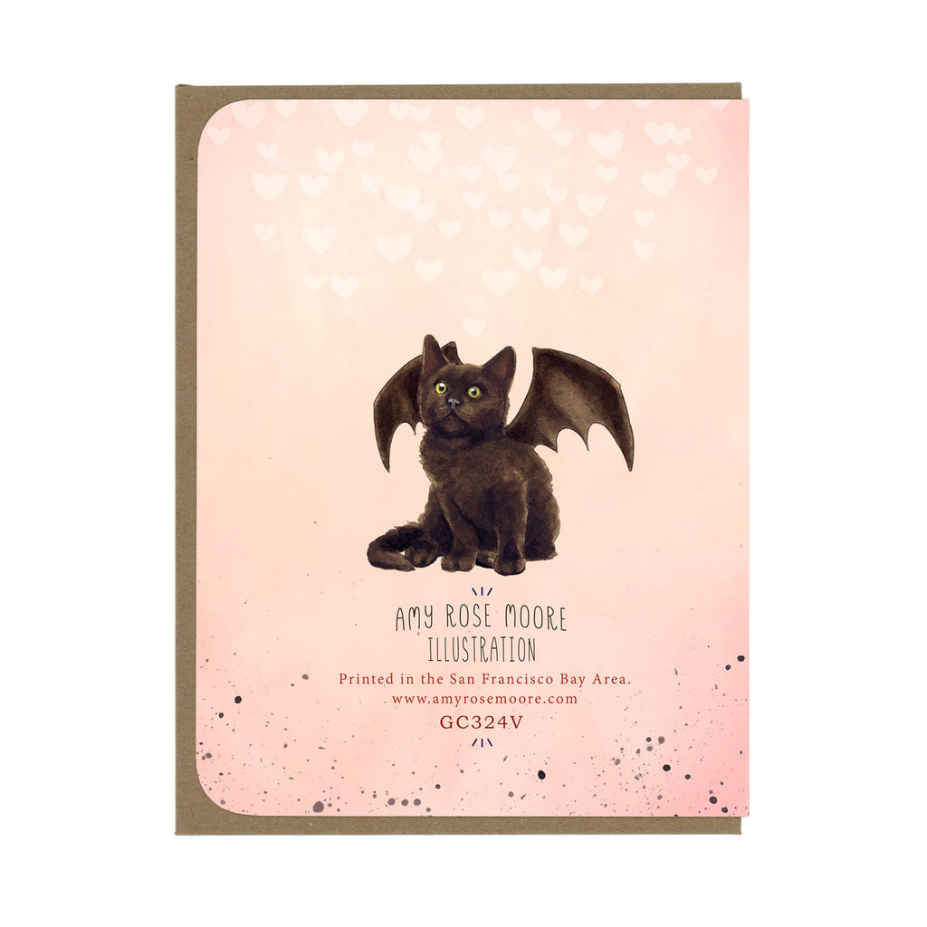Valentine's Day - Bat Kitten Boop - Greeting Card