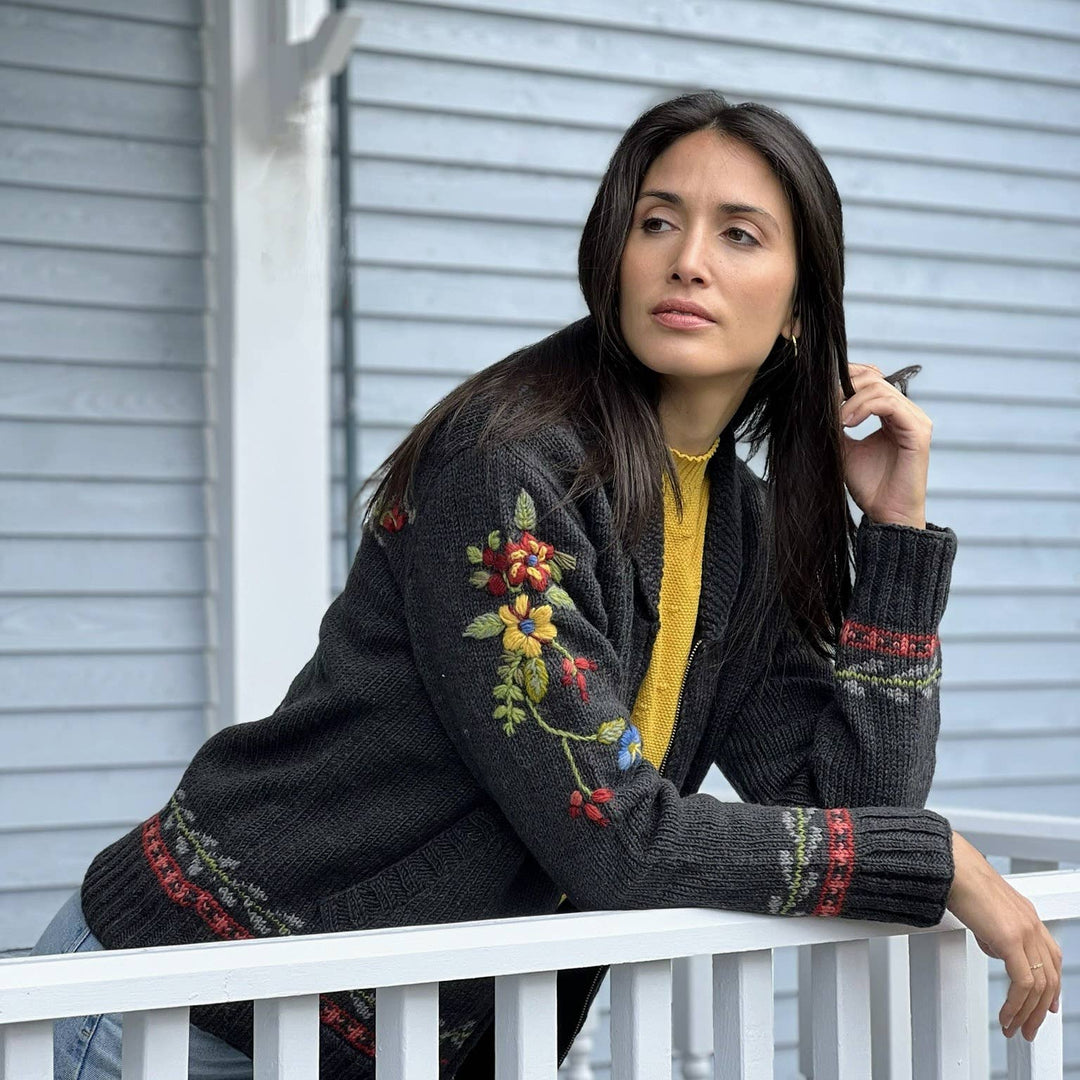 Hartley Knit Sweater with Floral Antler Design