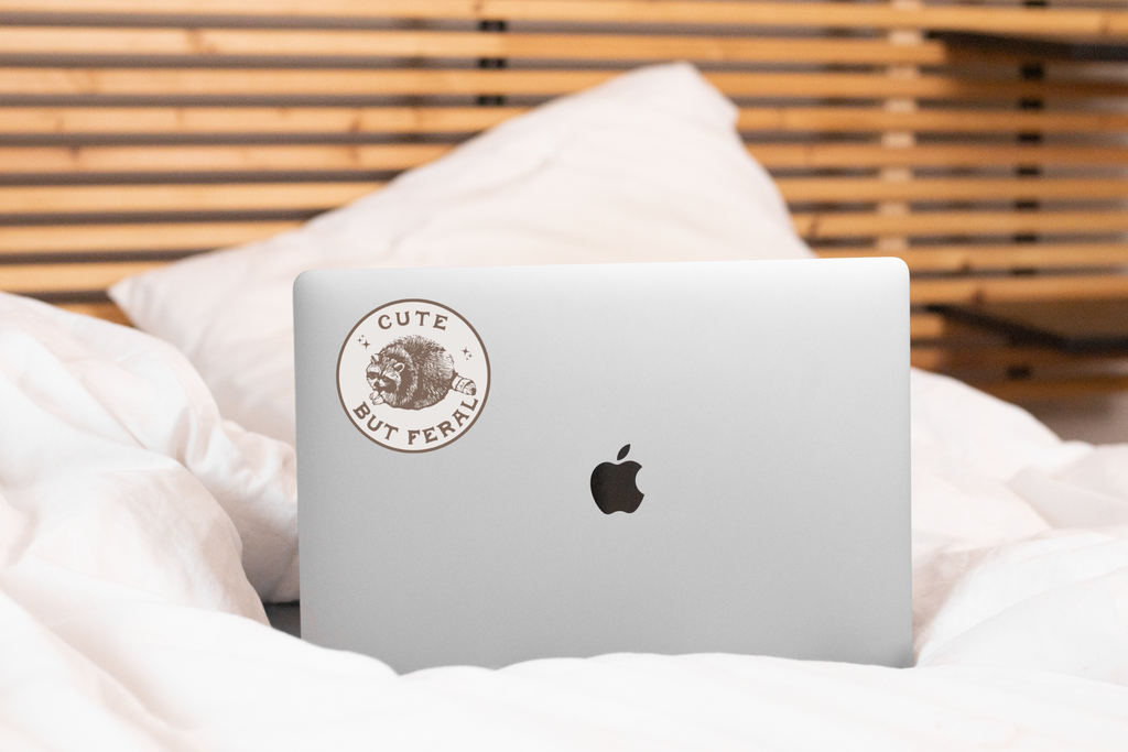 Cute But Feral Sticker - raccoon, trash panda, funny, bandit