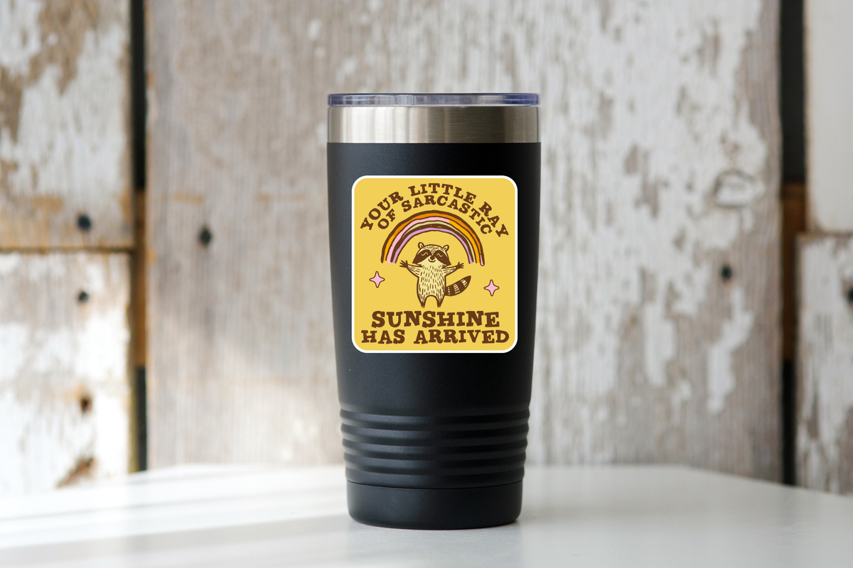 Your Little Ray of Sarcastic Sunshine Sticker - raccoon