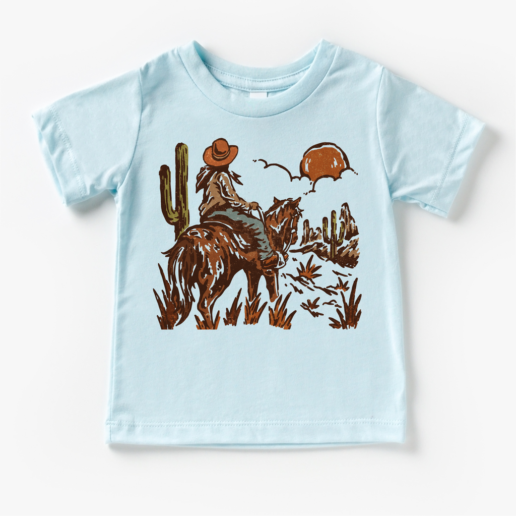Cowgirl Riding Off In The Sunset Shirt - Girls Western Cowgirl Tee