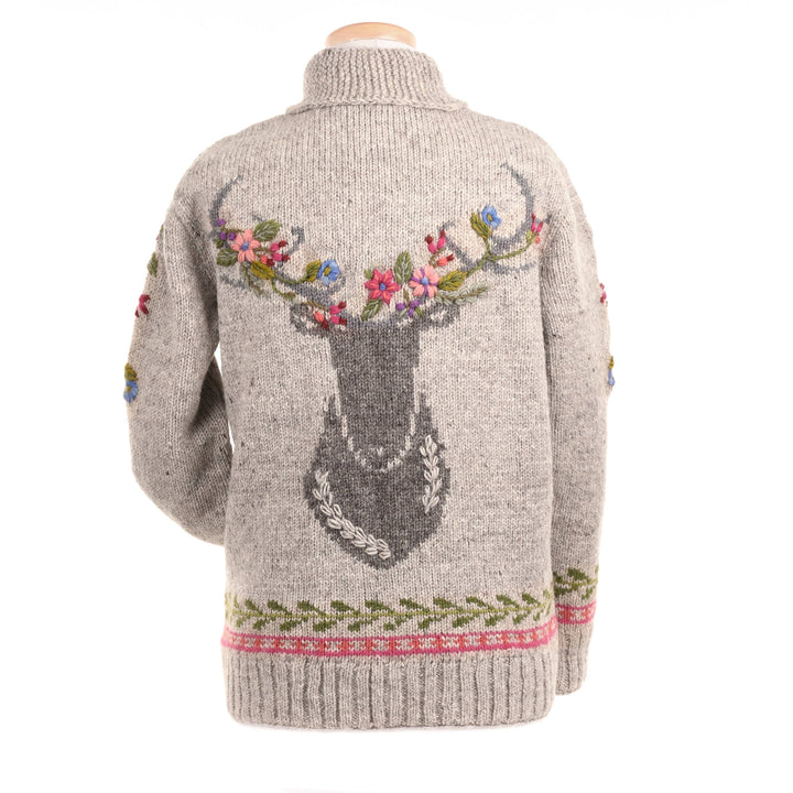 Hartley Knit Sweater with Floral Antler Design