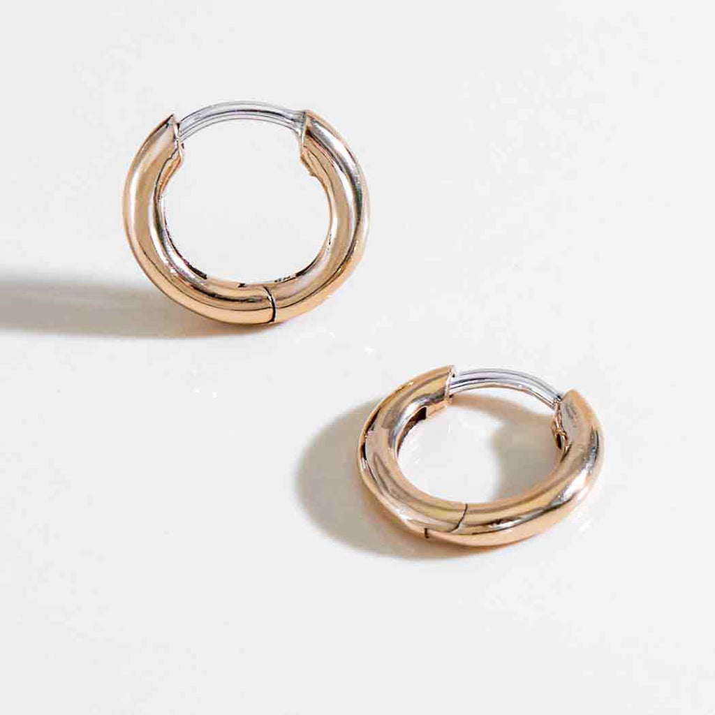Bronze Huggie Hoop Earrings with sterling wire