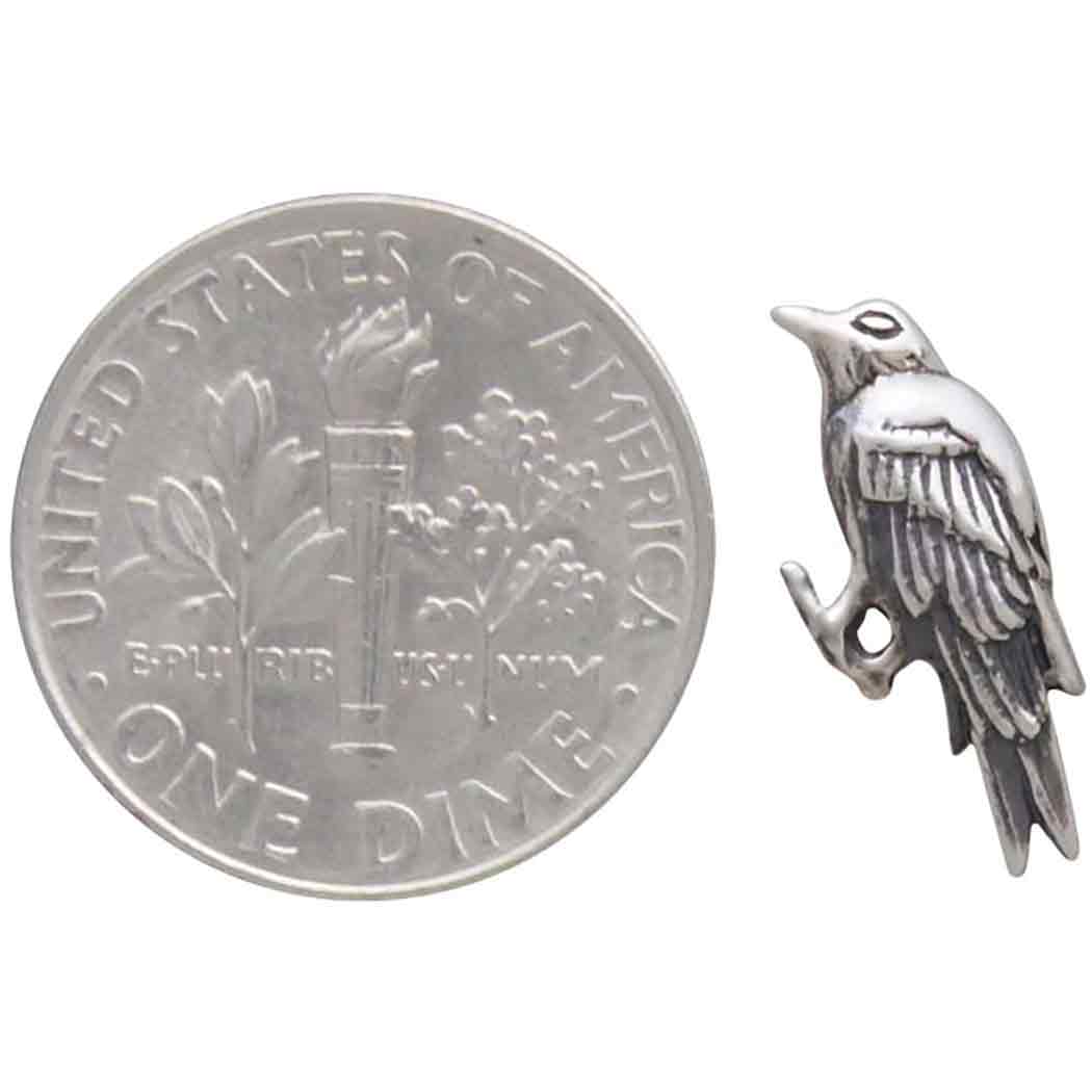 Bronze Raven Post Earrings 7x15mm