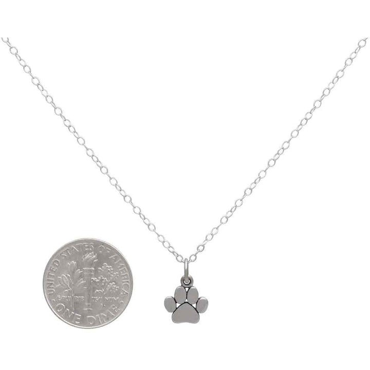 Sterling Silver Paw Print Necklace