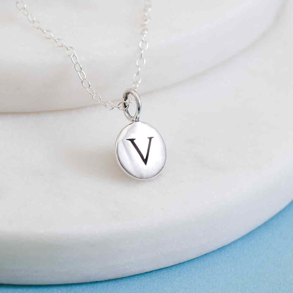 Sterling Silver Initial Charm Necklace