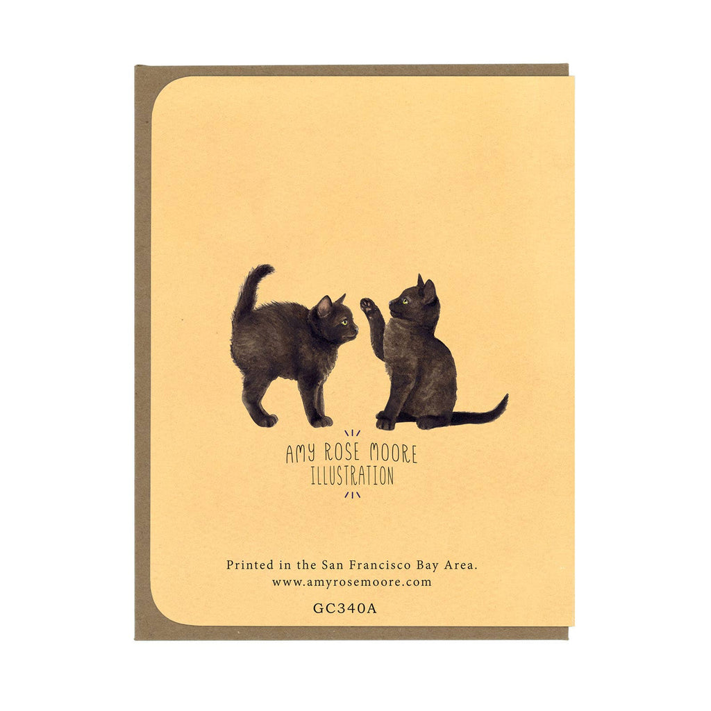 Friendship - Lucky Black Cat - Greeting Card