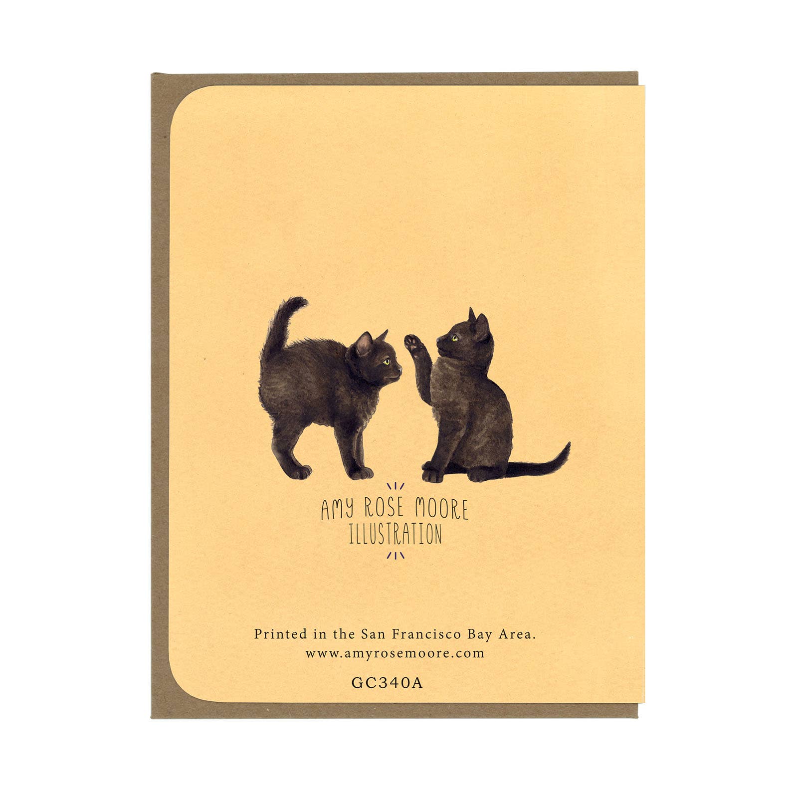 Friendship - Lucky Black Cat - Greeting Card