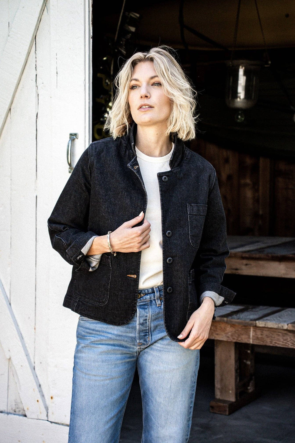 Women | Scout Blazer | 140z  Denim Chore Blazer - Black