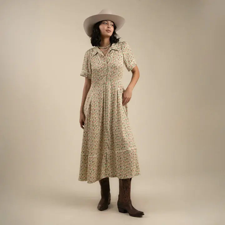 La Dahlia Dress - Desert Rose - Cream