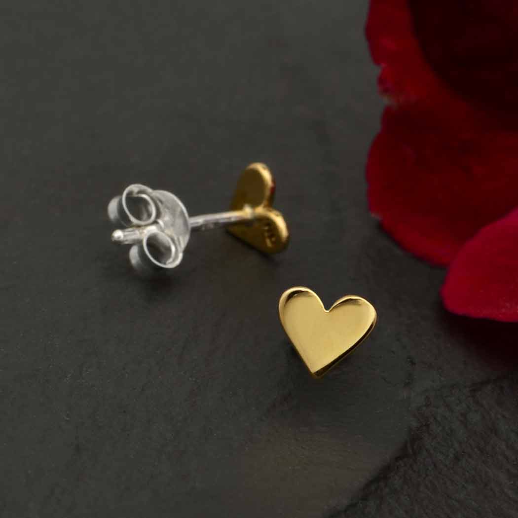 Silver Tiny Heart Stud Earrings 5x5mm
