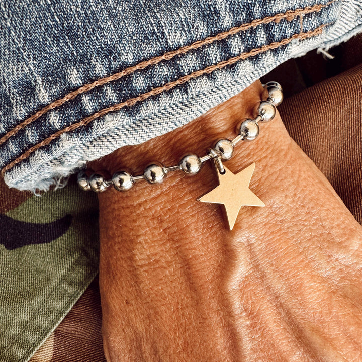 Brass Star Charm Bracelet 