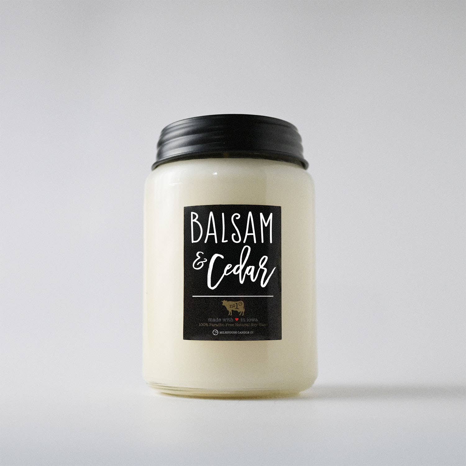 26 oz Farmhouse Jar Christmas Candle: Balsam & Cedar