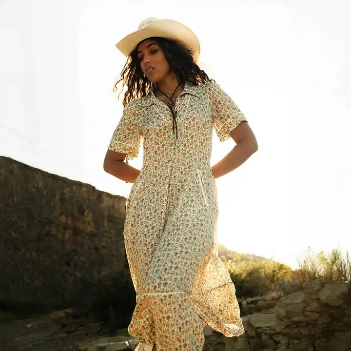 La Dahlia Dress - Desert Rose - Cream