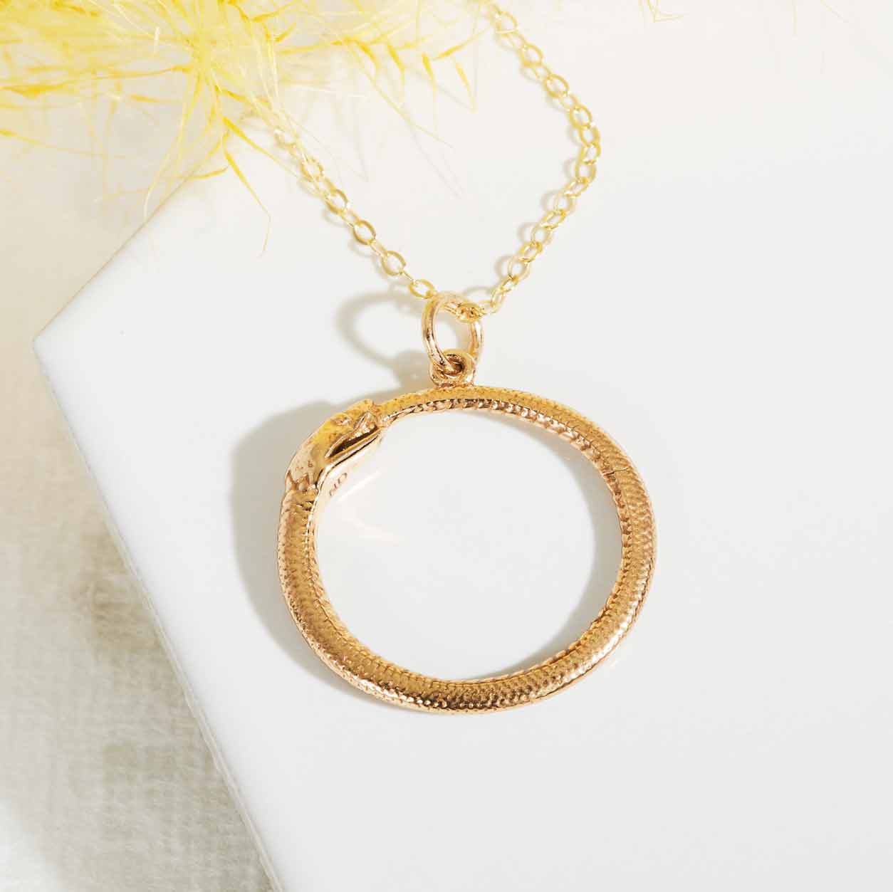Sterling Silver or Bronze Ouroboros Snake Necklace