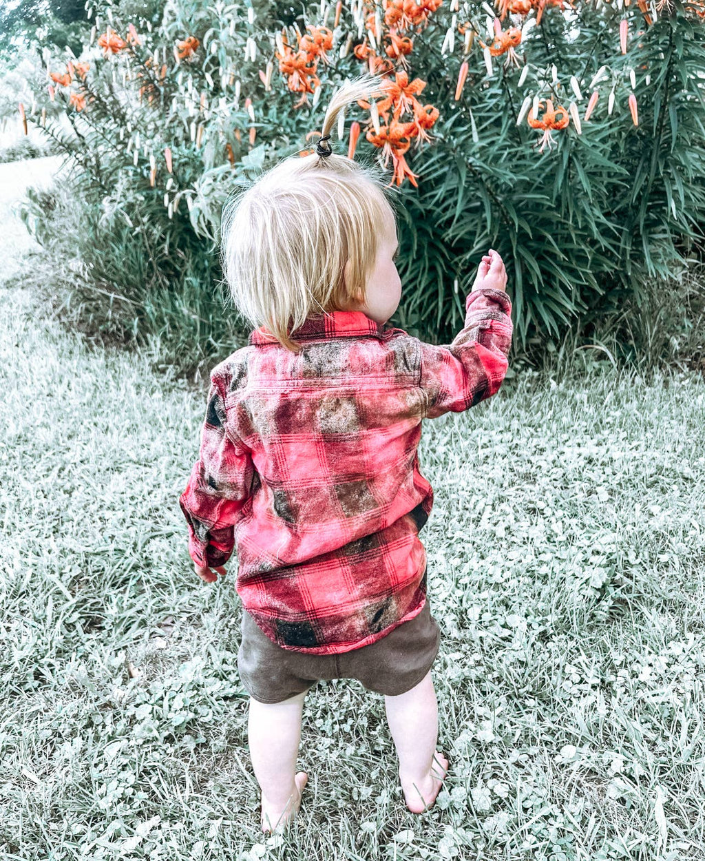 Toddler Upcycled bleached flannels
