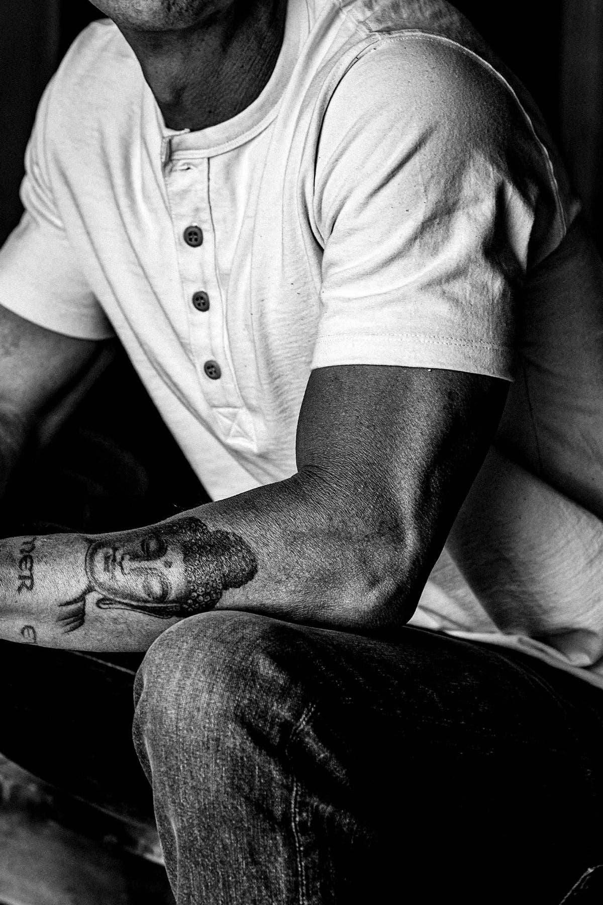 Men | Bolinas Henley | Heavyweight 8oz 100% Cotton - Natural
