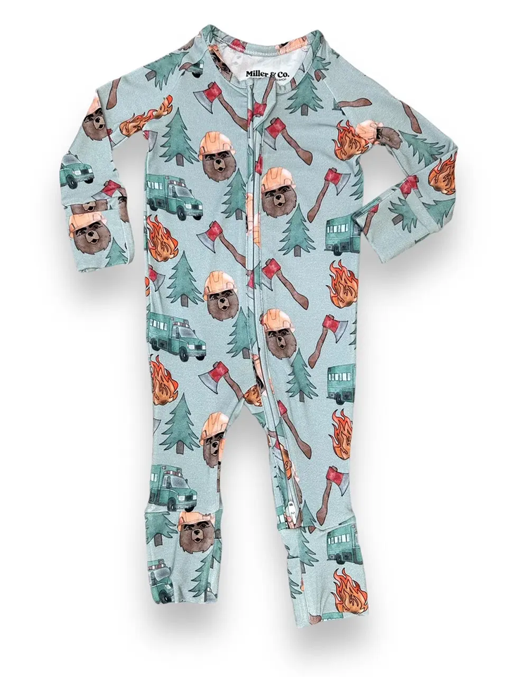 Wildland Firefighter Bamboo Zipper Footie