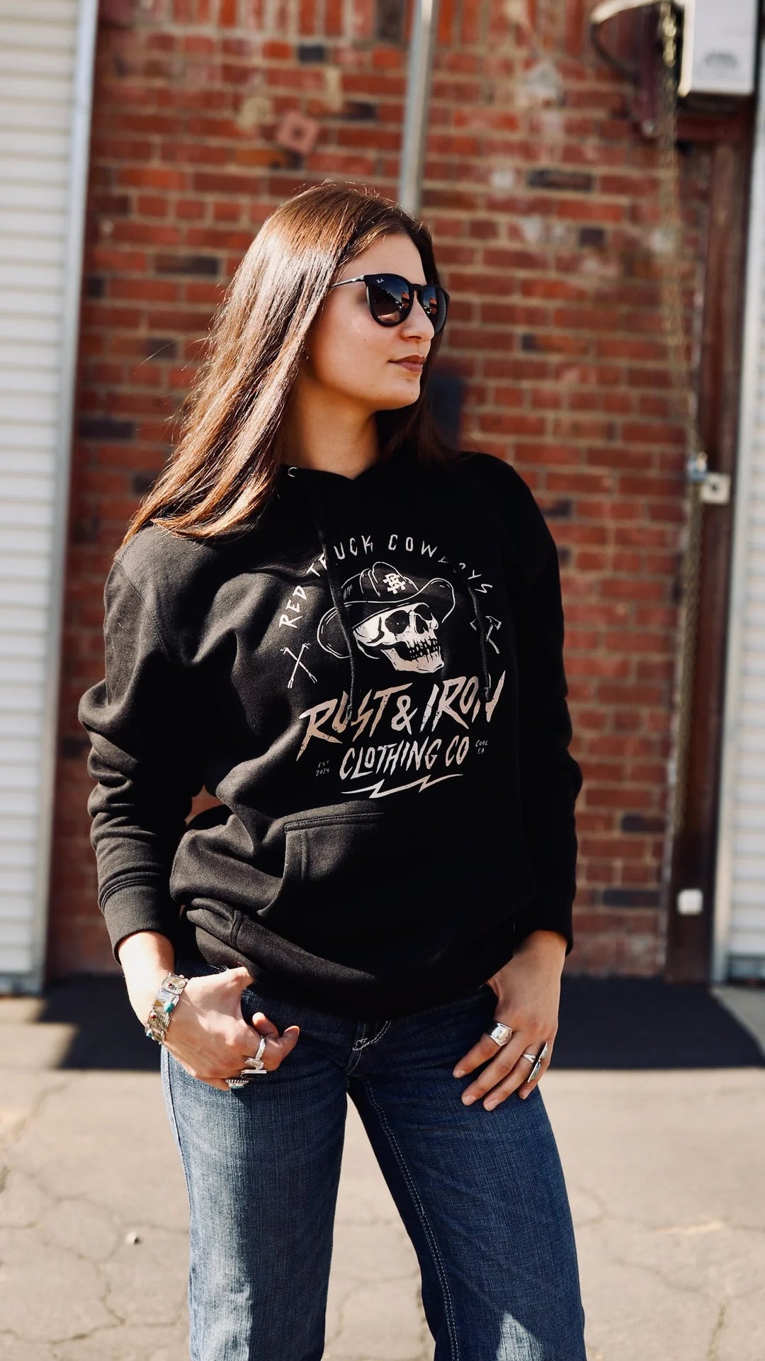 W's Red Truck Cowboys Hoodie Rust & Iron Clothing