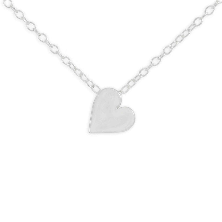 Sterling Silver Small Heart Slider Necklace
